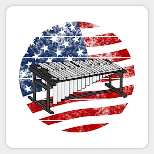 Marimba USA Flag Marimbist Percussionist Musician 4th July Magnet